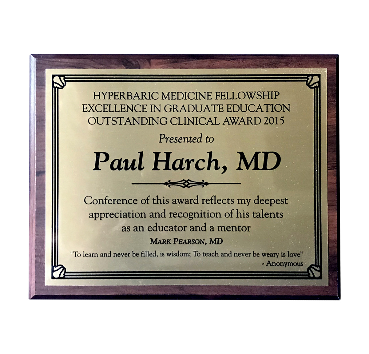 hyperbaric medicine fellowship excellence award